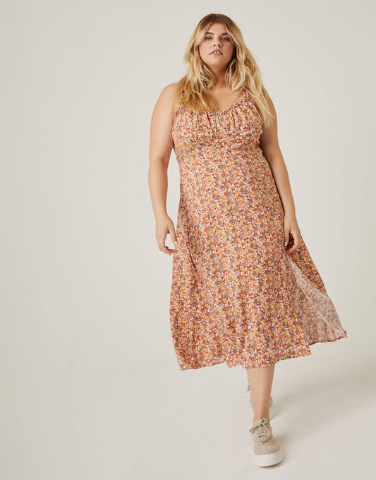 Plus Size Ruffle Strap Floral Sundress